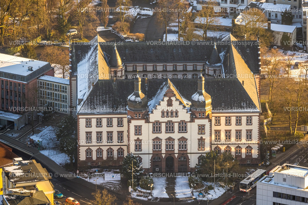 Hamm260105593 | Luftbild, Rathaus und Bürgeramt, Winterlandschaft, Mitte, Hamm, Ruhrgebiet, Nordrhein-Westfalen, Deutschland