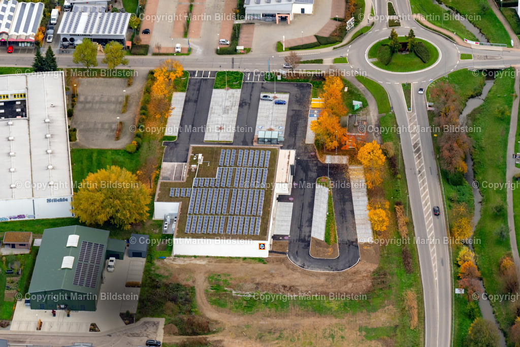 Aldi Neubau 2022 Ettenheim  | Bilder Fotos Luftbilder Luftaufnahmen Deutschland Süden Westen Schwarzwald Baden Württemberg  