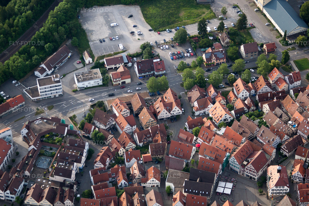 Luftbild: Badgasse in Herrenberg im Bundesland Baden-Württemberg in Deutschland.Foto: IMG_66896.jpg vom 07.06.2014 durch Werner Riehm/FLY-FOTO.deAuflösung des Originals: 4752 x 3168 px