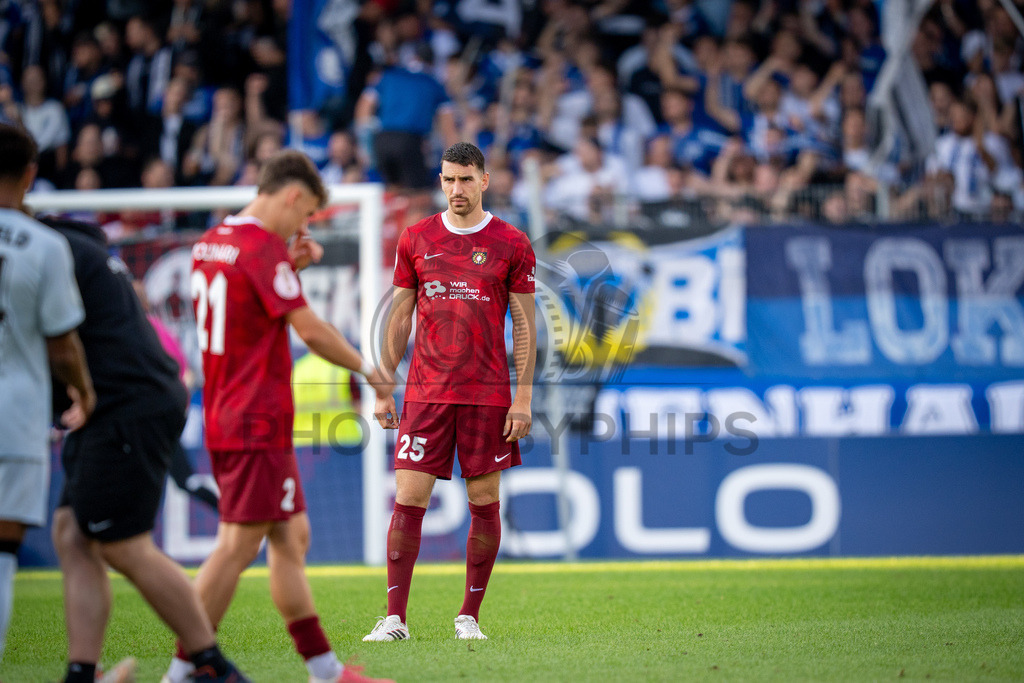 SG Sonnenhof Großaspach vs. Arminia Bielefeld, Fussball, DFB-Pokal, 1. Runde, 22.08.2026 | Arbnor Nuraj (SG Sonnenhof Großaspach, #25),SG Sonnenhof Großaspach vs. Arminia Bielefeld, Fussball, DFB-Pokal, 1. Runde, 22.08.2026,DFB regulations prohibit any use of photographs as image sequences and/or quasi-video