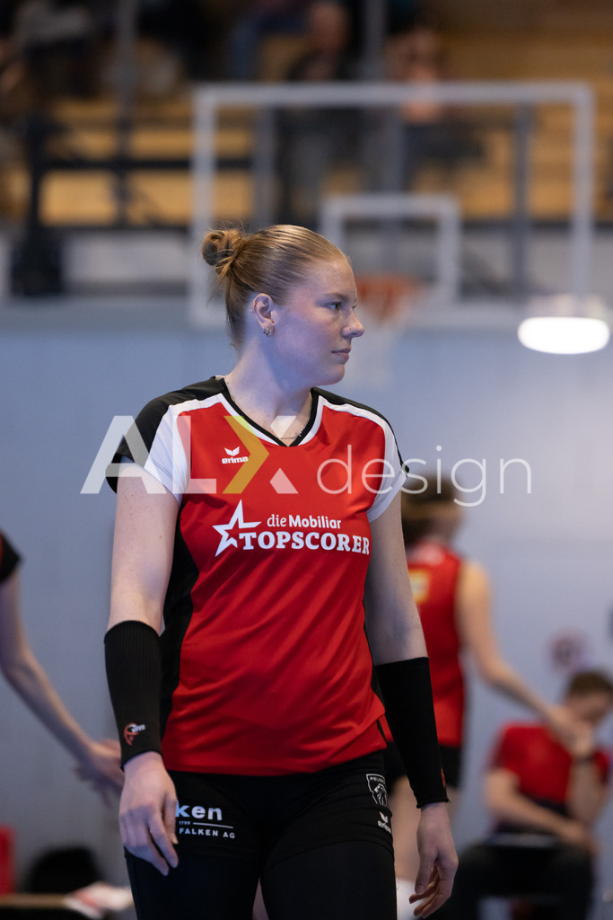 Volleyball I Frauen I Saison 2025-2026 I Volleyball NLA | Women I 1/4 Finals I  BIWI VFM - VC Kanti Schaffhausen I 01.03.2026 | 9 Jordan Lockwood (USA) (VC Kanti Schaffhausen) – Diagonal - Realisiert mit Pictrs.com