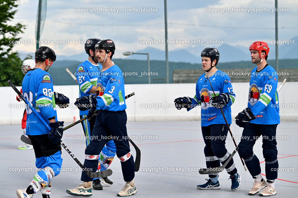 SV ASKÖ Ballhockey Villach vs. Ultras Spittal | Jubel ASKÖ Ballhockey Villach, #88 Ahammer Benjamin SV ASKÖ Ballhockey, #3 Fertschai Matthias SV ASKÖ Ballhockey, #13 Scharf Nikolas SV ASKÖ Ballhockey, #69 Feldbaumer Manuel SV ASKÖ Ballhockey, SV ASKÖ Ballhockey Villach vs. Ultras Spittal, SV ASKÖ Ballhockey Villach vs. Ultras Spittal am 10.05.2026 in Villach (Alpen Arena ), Austria, (Photo by Bernd Stefan)