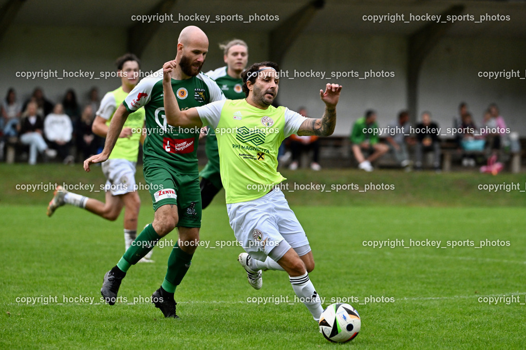 WSG Radenthein vs. SV Rapid Lienz | #7 Manuel Lips WSG Radenthein, #10 Dominik Müller Rapid Lienz, WSG Radenthein vs. SV Rapid Lienz, WSG Radenthein vs. SV Rapid Lienz am 30.08.2025 in Radenthein (Sportplatz Radenthein), Austria, (Photo by Bernd Stefan)