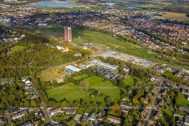 Kamp-Lintfort241013870 | Luftbild, Zechenpark Friedrich Heinrich, LAGA Park, ehemaliges RAG Bergwerk West mit Zechenturm und Förderturm, Lintfort, Kamp-Lintfort, Ruhrgebiet, Nordrhein-Westfalen, Deutschland
