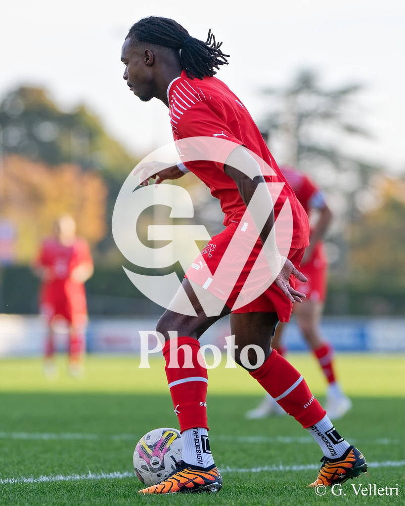 UEFA Region's Cup - Vaud v Munster | Stephane Goncalves Gomes (3 Vaud) controls the ball (action) during the UEFA Region's Cup game between Vaud and Munster at Centre Sportif de Colovray in Nyon, Switzerland 
