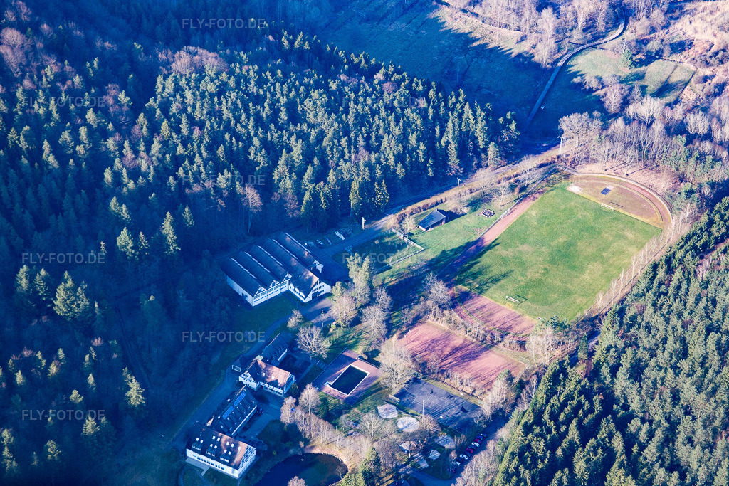 Luftbild: Sportplatz am Heilsbach in Schönau im Bundesland Rheinland-Pfalz in Deutschland. Foto: IMG_086724.jpg vom 26.03.2016 durch Werner Riehm/FLY-FOTO.de