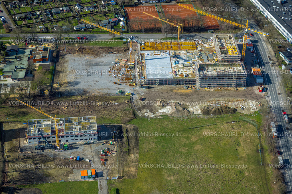 Herne230211971 | Luftbild, Baustelle Kaiserquartier, auch Quartier Kaiserstraße, Baukau, Herne, Ruhrgebiet, Nordrhein-Westfalen, Deutschland