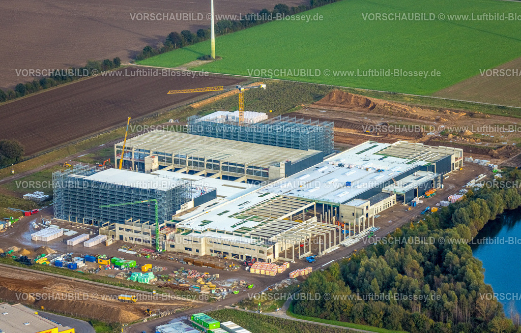 Goch241014525 | Luftbild, Gewerbegebiet Goch-Weeze mit Baustelle und Neubau Firma Tricor, Gocher Grenzweg, Sandgrube Höster Feld, Goch, Niederrhein, Nordrhein-Westfalen, Deutschland