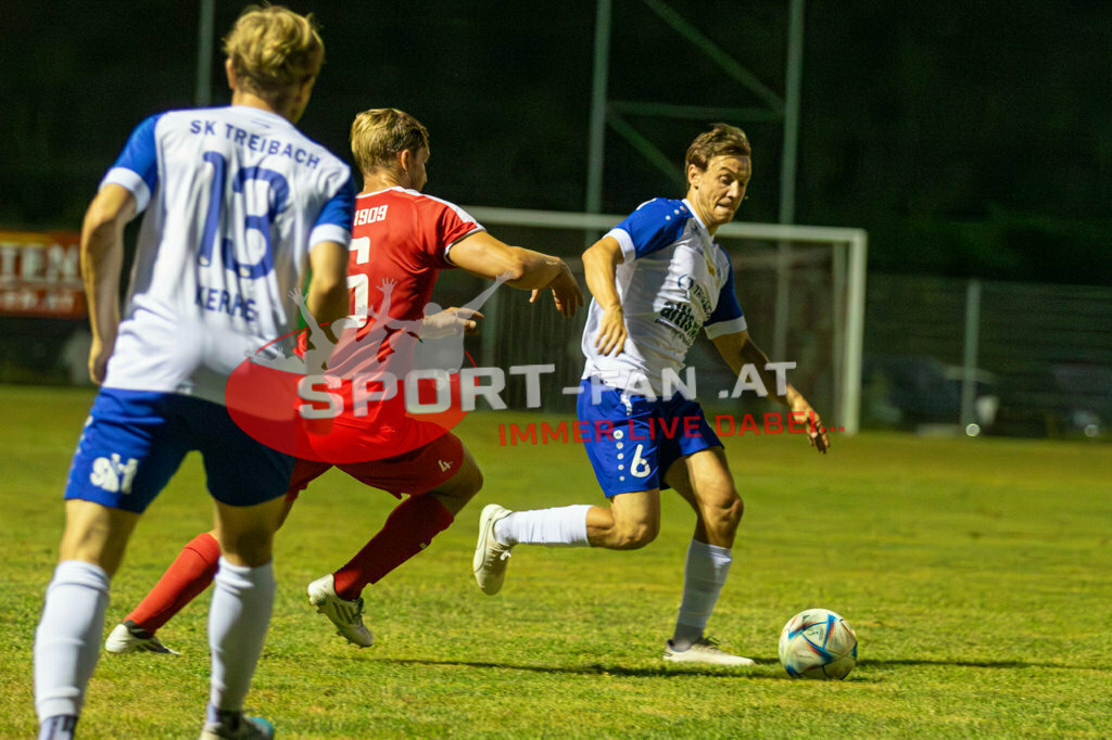 FC KAC - SK Treibach 2-2, Kärntner Liga | Peter Pucker (FC KAC #6) David Hude (SK Treibach #6) Alexander Kerhe (SK Treibach #13) FC KAC - SK Treibach 2-2 am 25.08.2023 in Klagenfurt
(Sportplatz KAC), Austria, (Photo by Ernst Krawagner sport-fan.at) - Realisiert mit Pictrs.com