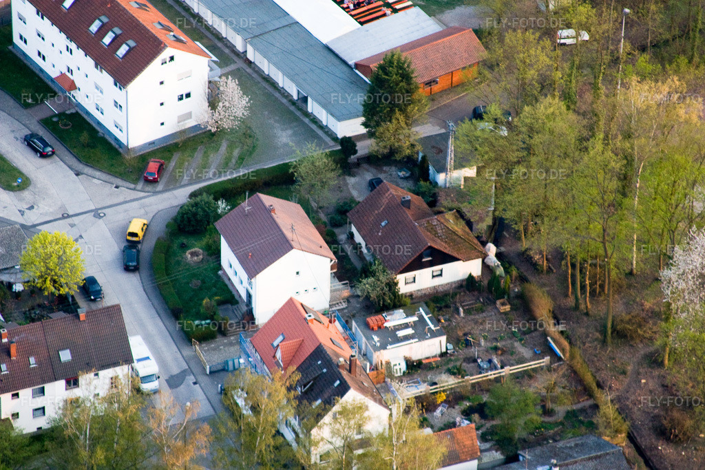 Luftbild: Elsässer Straße in Kandel im Bundesland Rheinland-Pfalz in Deutschland. Foto: IMG_17642.jpg vom 10.04.2009 durch Werner Riehm/FLY-FOTO.de