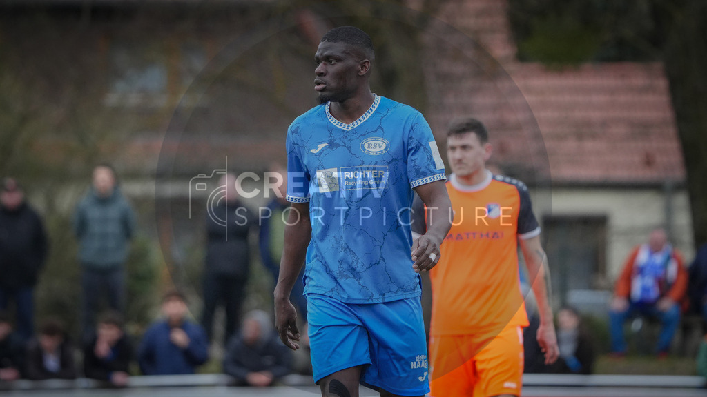 Fußball, Herren, Saison 2025/2026, Landespokal Brandenburg, Halbfinale, RSV Eintracht 1949 vs. VfB 1921 Krieschow, Samstag 28.03.2026, Sportplatz-Heinrich-Zille-Straße | Fußball, Herren, Saison 2025/2026, Landespokal Brandenburg, Halbfinale, RSV Eintracht 1949 vs. VfB 1921 Krieschow, Samstag 28.03.2026, Sportplatz-Heinrich-Zille-Straße, Im Bild: Saheed Mustapha (RSV) - Realisiert mit Pictrs.com