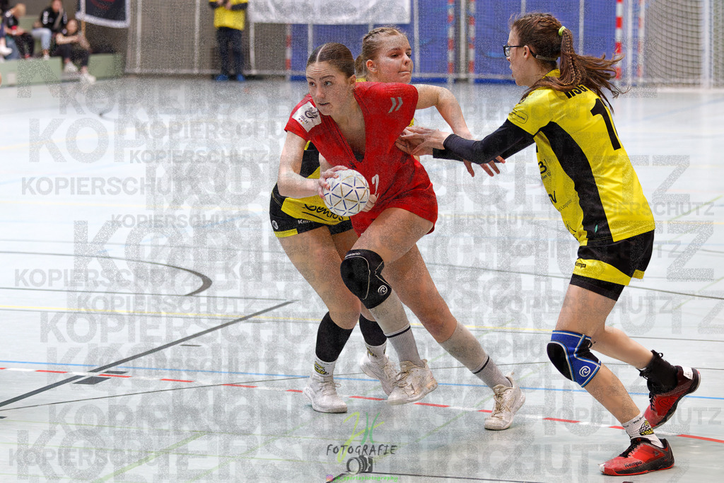 Hessenmeisterschaft wJC - Finale; HSG Kleenheim - HSG Weiterstadt/ Braunsh.Worf. | Hessenmeisterschaft wJC - Finale; HSG Kleenheim - HSG Weiterstadt/ Braunsh.Worf. am 22.03.2025 in Biedenkopf (Sporthalle Lahntalschule)Photo © 2025 - Jörg Heinrich - Realisiert mit Pictrs.com