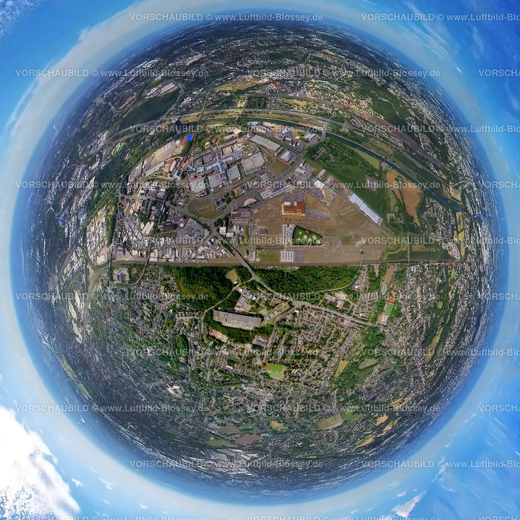 Oberhausen20220803_6Centro | Luftbild, Westfield Centro Oberhausen, Einkaufszentrum Neue Mitte, Fisheye Aufnahme, Fischaugen Aufnahme, 360 Grad Aufnahme, Borbeck, Oberhausen, Ruhrgebiet, Nordrhein-Westfalen, Deutschland