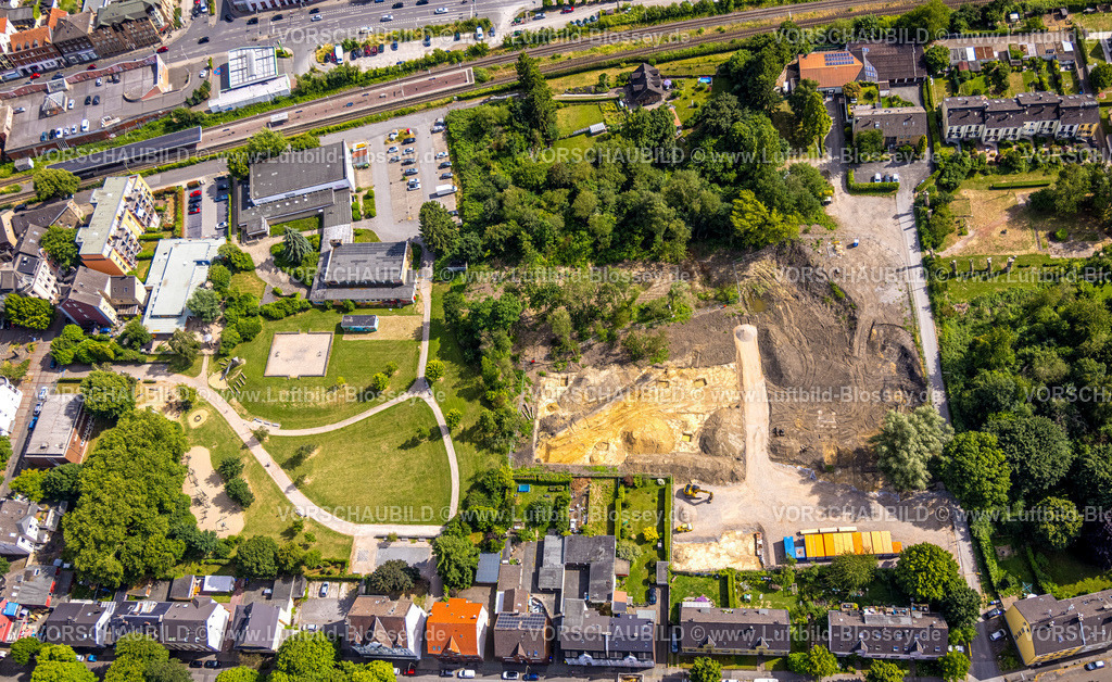 Witten230700907 | Luftbild, Baustelle Gelände Bildungsquartier, Park der Generationen, Hallenbad, Annen, Witten, Ruhrgebiet, Nordrhein-Westfalen, Deutschland