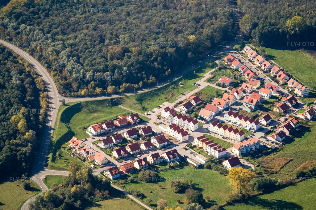 Luftbild: Neubaugebiet am Badepark in Wörth am Rhein im Bundesland Rheinland-Pfalz in Deutschland. Foto: IMG_8757.jpg vom 14.10.2007 durch Werner Riehm/FLY-FOTO.de