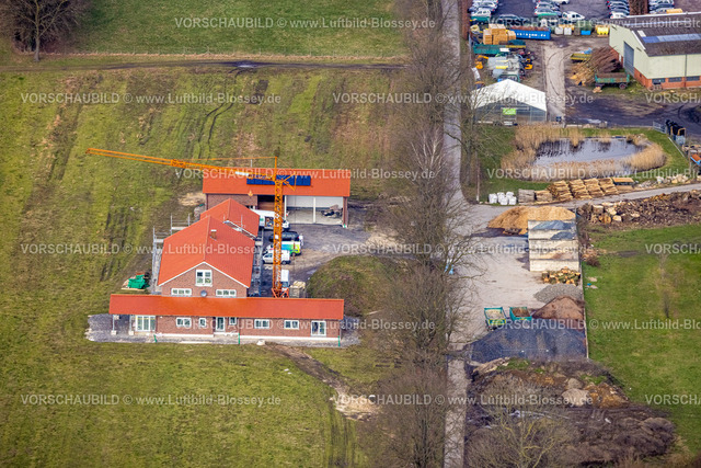 Hamm230214810 | Luftbild, Mennigmann Garten- und Landschaftsbau GmbH, Baustelle und Hof Neubau In der Dördel, Stadtbezirk Herringen, Hamm, Ruhrgebiet, Nordrhein-Westfalen, Deutschland
