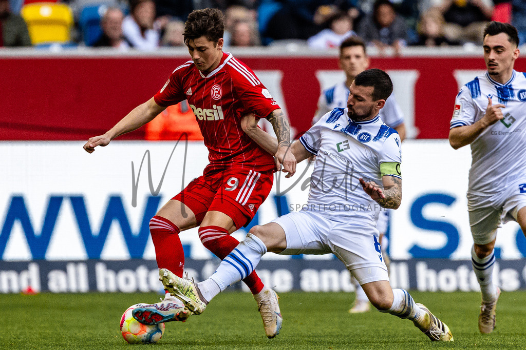 Fortuna Düsseldorf vs. Karlsruher SC | Düsseldorf, 30.04.2023: 2. Bundesliga, 30. Spieltag, Fortuna Düsseldorf gegen Karlsruher SC in der Merkur Arena in Düsseldorf. Foto: sportfotografie.ms | Markus Paletta - Realisiert mit Pictrs.com
