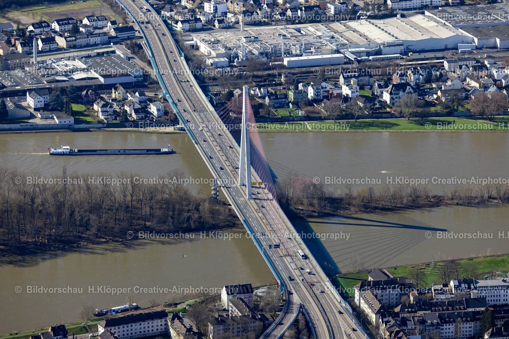 Luftbilder Koblenz-0070 | Luftbildfotografie Die Raiffeisenbrücke verbindet Weißenthurm mit Neuwied im Bundesland Rheinland-Pfalz, Deutschland - Realisiert mit Pictrs.com