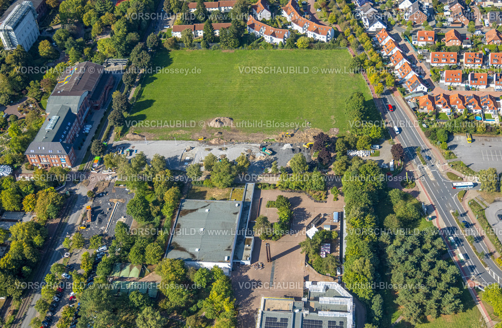 Hamm250901238 | Luftbild, Baustelle und Wiese am Freiherr-vom-Stein-Gymnasium, Uentrop, Hamm, Ruhrgebiet, Nordrhein-Westfalen, Deutschland