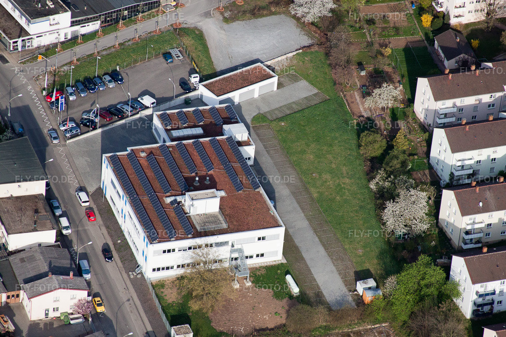 Luftbild: angro Chemie, Porschestraße 12 im Ortsteil Zuffenhausen in Stuttgart im Bundesland Baden-Württemberg in Deutschland. Foto: IMG_39272.jpg vom 03.04.2011 durch Werner Riehm/FLY-FOTO.de