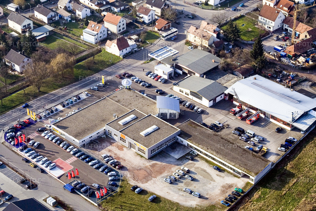 Luftbild: Tretter Automobile in Kandel im Bundesland Rheinland-Pfalz in Deutschland. Foto: IMG_5479.jpg vom 21.02.2007 durch Werner Riehm/FLY-FOTO.de