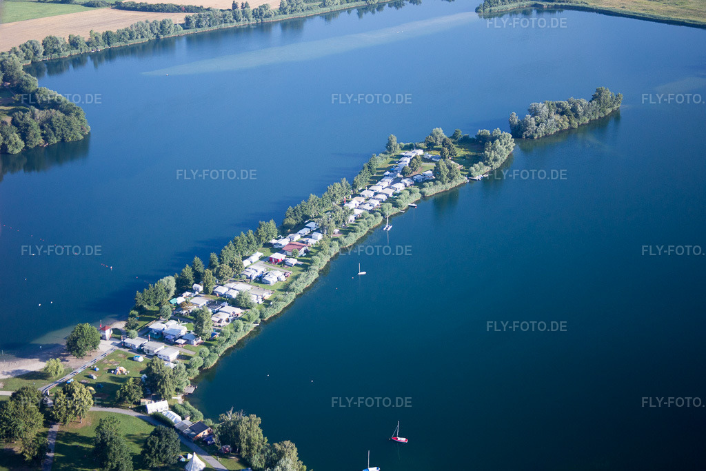 Luftbild: Oberhausen, Erlichsee im Ortsteil Oberhausen in Oberhausen-Rheinhausen im Bundesland Baden-Württemberg in Deutschland. Foto: IMG_092425.jpg vom 01.08.2016 durch Werner Riehm/FLY-FOTO.de