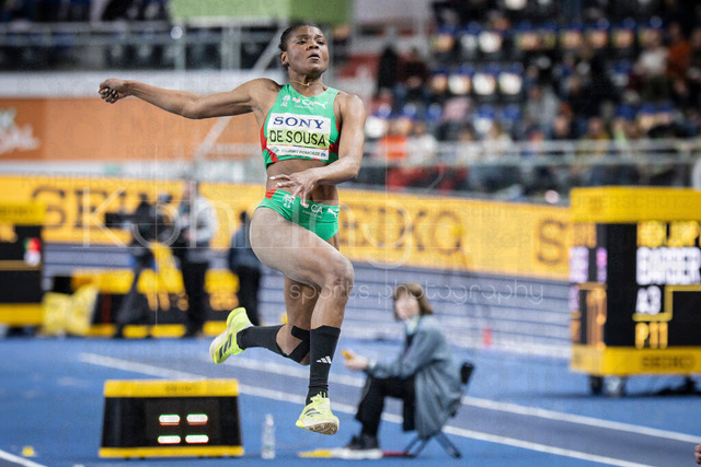 World Athletics Indoor Championships Kujawy Pomorze 26, 22.03.2026 | TORUN, POLAND - MARCH 22:  Agate DE SOUSA (POR) competes in the women's long jump during the World Athletics Indoor Championships Kujawy Pomorze 26 on day 3 / session 1 at Kujawsko-Pomorska Arena Torun on March 22, 2026 in Torun, Poland. 