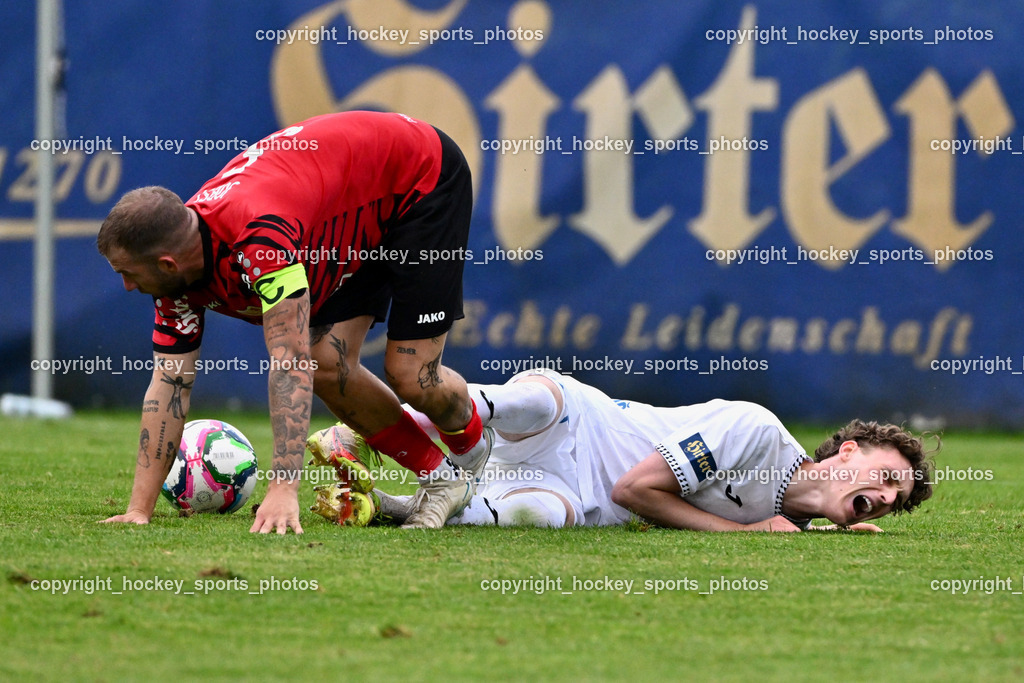 SAK vs. ATUS Ferlach | #5 Daniel Jobst ATUS Ferlach, #17 Jan Sasa Ogris-Martic SAK, SAK vs. ATUS Ferlach, SAK vs. ATUS Ferlach am 01.08.2025 in Klagenfurt (Sportpark Welzenegg), Austria, (Photo by Bernd Stefan)