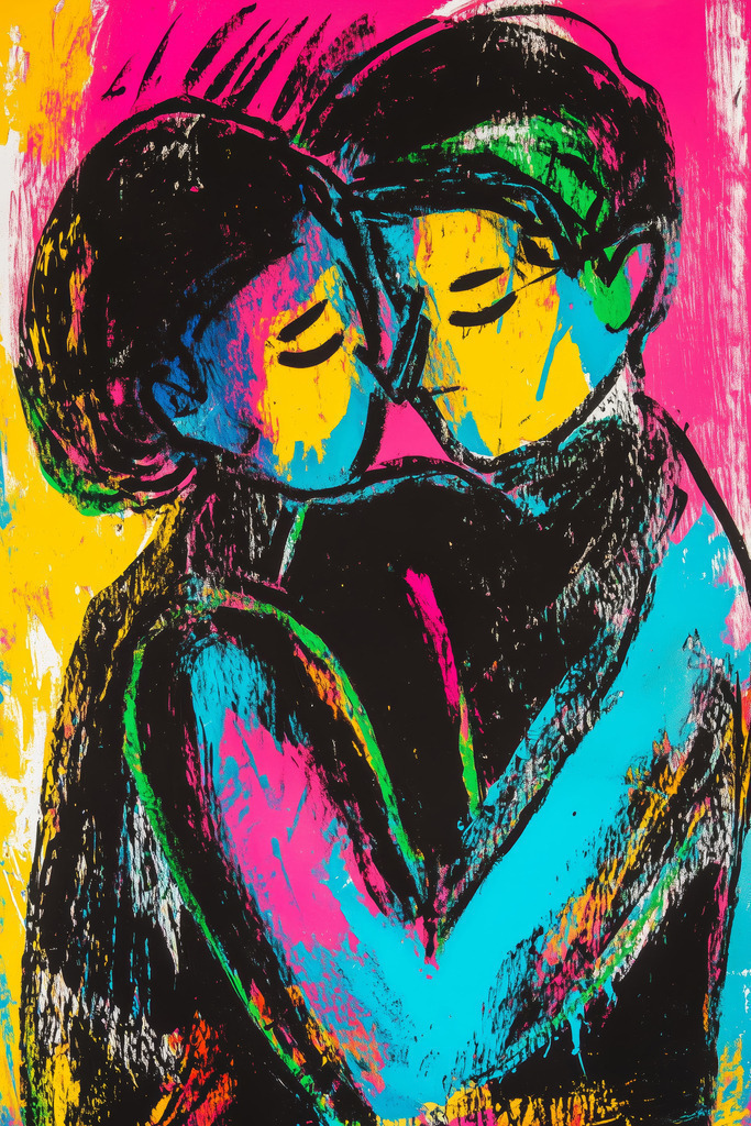 2501030 - Zuneigung | Zwei Menschen im Stil eines Pastellkreide Gemäldes.