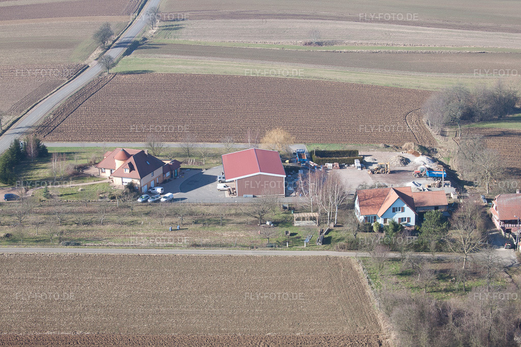 Luftbild: Ortsansicht in Bremmelbach im Bundesland Bas-Rhin in Frankreich. Foto: IMG_37382.jpg vom 07.02.2011 durch Werner Riehm/FLY-FOTO.de
