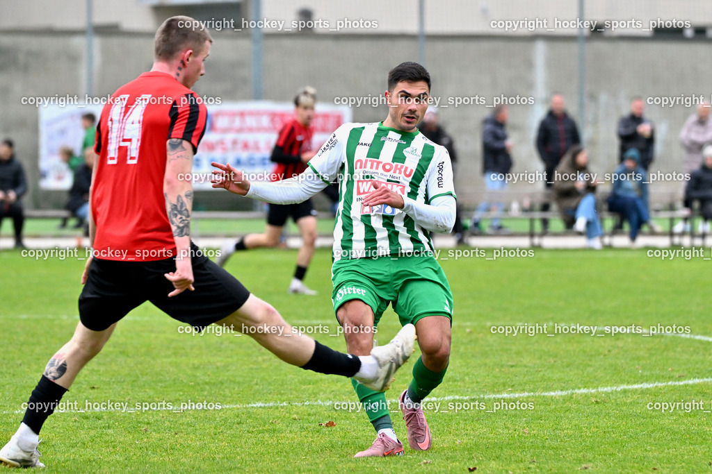 SV Donau vs. FC Nussdorf Debant | #14 Dino Zenkovic FC Nussdorf Debant, #49 Damjan Jovanovic SV Donau, SV Donau vs. FC Nussdorf Debant, SV Donau vs. FC Nussdorf Debant am 08.11.2025 in Klagenfurt (Sportplatz Donau), Austria, (Photo by Bernd Stefan)