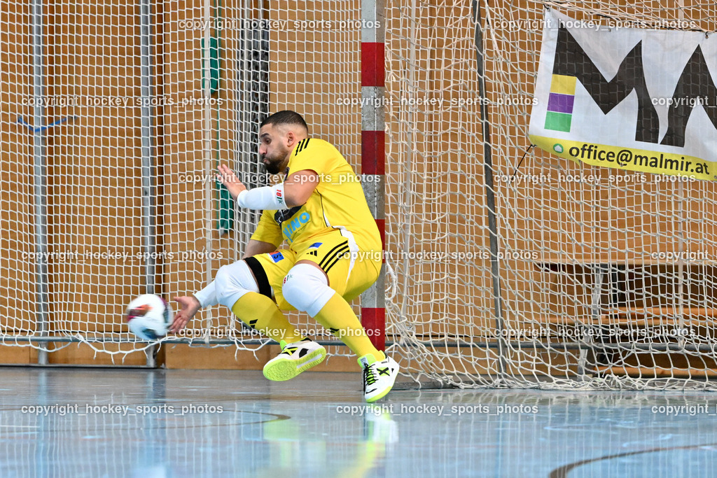 Carinthia Flamengo Futsal Club vs. Futsal Klagenfurt | #1 Youssef Helal Carinthia Flamengo, Carinthia Flamengo Futsal Club vs. Futsal Klagenfurt, Carinthia Flamengo Futsal Club vs. Futsal Klagenfurt am 01.12.2024 in Klagenfurt (Ballspielhalle Viktring), Austria, (Photo by Bernd Stefan)