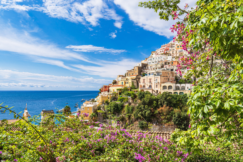 Blick auf Positano an der Amalfiküste in Italien | Blick auf Positano an der Amalfiküste in Italien.