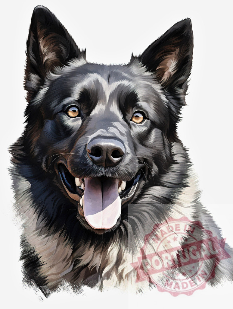 Happy German Shepherd dog smiling looking facing camera | Professional artful dog portraits German Shepherd dog portrait expressing happiness and loyalty with a wide smile - Realisiert mit Pictrs.com