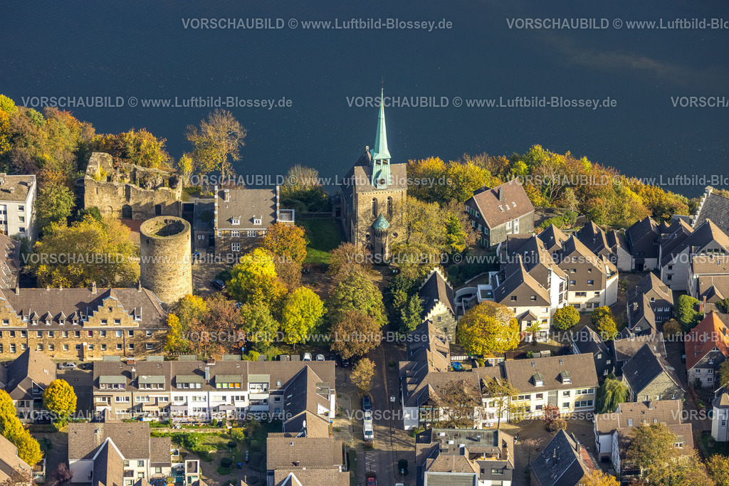 Wetter221017189 | Luftbild, Burg Wetter, Evang-Ref. Kirche Wetter-Freiheit, Wetter, Ruhrgebiet, Nordrhein-Westfalen, Deutschland