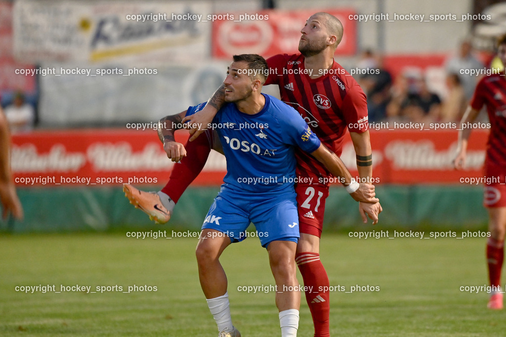 SV St.Jakob vs. SAK | #10 Yosifov Svetlozar Angelov SAK, #21 Admir Dzombic St.Jakob, SV St.Jakob vs. SAK, SV St.Jakob vs. SAK am 23.08.2024 in St. Jakob im Rosenthal (Sportplatz St. Jakob), Austria, (Photo by Bernd Stefan)