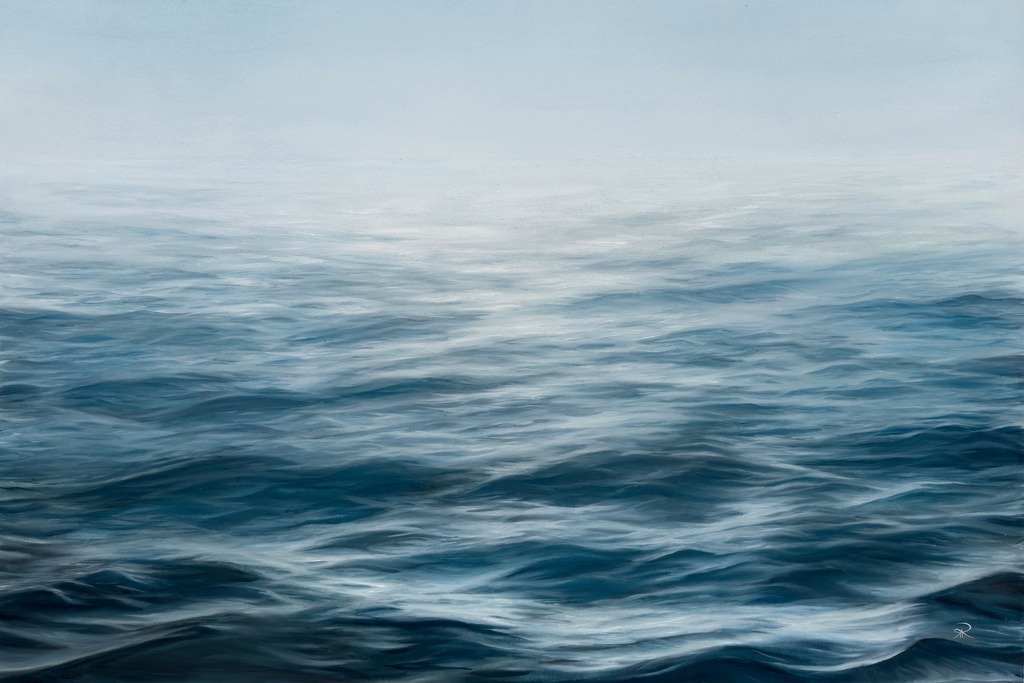 Endless Horizon  | Beim Malen dieses Bildes des weiten Ozeans konnte ich mich in der unendlichen Weite des Horizonts verlieren und träumen. Es strahlt eine tiefe Ruhe aus und lädt dazu ein, die Gedanken schweifen zu lassen. Die sanften Wellen vermitteln ein Gefühl von Gelassenheit und Frieden.