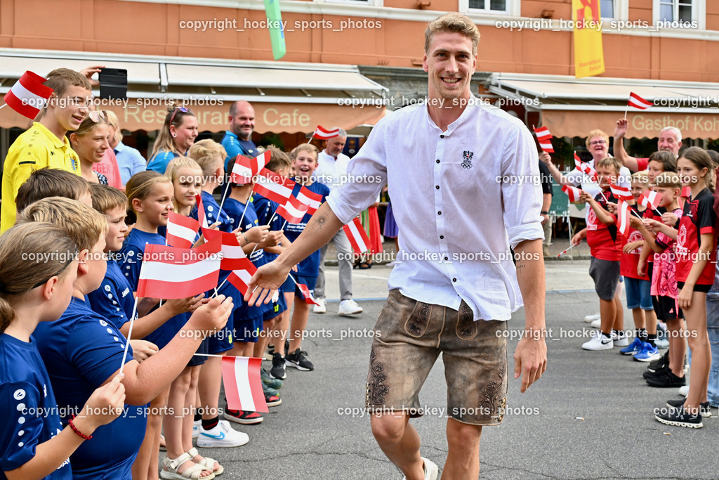 Empfang Heiko Gigler in Gmünd | Empfang Heiko Gigler in Gmünd, Empfang Heiko Gigler in Gmünd am 14.08.2024 in Gmünd (Hauptplatz Gmünd), Austria, (Photo by Bernd Stefan)