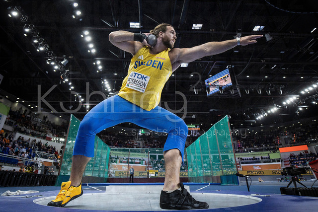 World Athletics Indoor Championships Kujawy Pomorze 26, 22.03.2026 | TORUN, POLAND - MARCH 22:  Wictor PETERSSON (SWE) competes in the men's shot put during the World Athletics Indoor Championships Kujawy Pomorze 26 on day 3 / session 1 at Kujawsko-Pomorska Arena Torun on March 22, 2026 in Torun, Poland. 