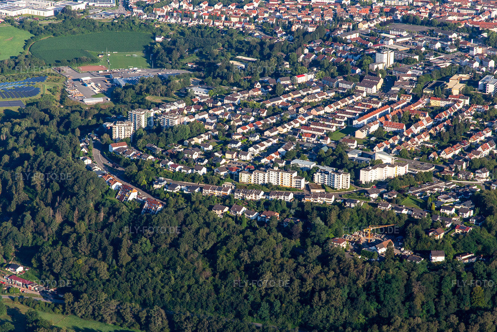 Luftbild: Berliner Ring in Pirmasens im Bundesland Rheinland-Pfalz in Deutschland. Foto: IMG_143116.jpg vom 06.08.2024 durch Werner Riehm/FLY-FOTO.de