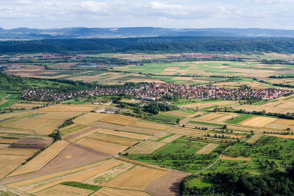 Luftbild: Ortsansicht aus Norden im Ortsteil Wurmlingen in Rottenburg im Bundesland Baden-Württemberg in Deutschland. Foto: IMG_12292.jpg vom 02.08.2008 durch Werner Riehm/FLY-FOTO.de