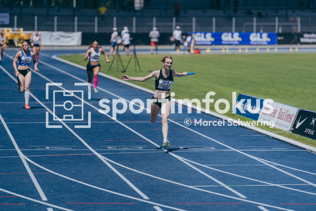 Deutsche Meisterschaften U20 / U16 2026 | Mia Glasow, StG Olpe/Lennestadt, 1631, 4x100-Meter-Staffel, Deutsche Meisterschaften der U20 &amp; U16 2026, Lohrheidestadion Bochum-Wattenscheid, 10.07.2026. Foto: Marcel Schwering / sportimfokus - Realisiert mit Pictrs.com