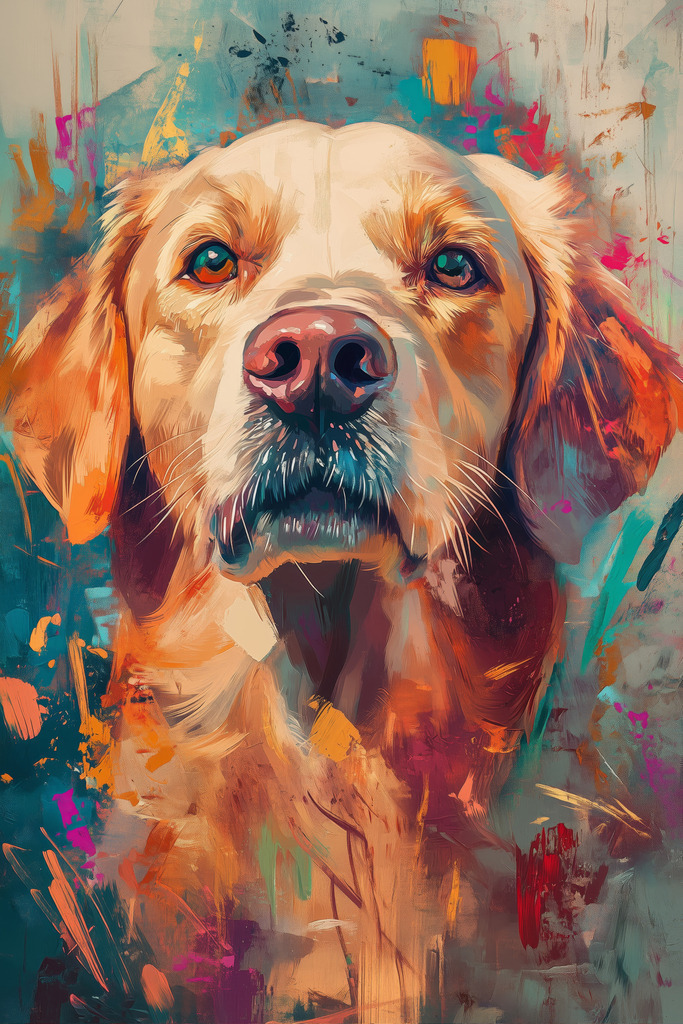 2410002 - Labrador Porträt | Ein Labrador im Stil eines abstrakten modernen Gemäldes.