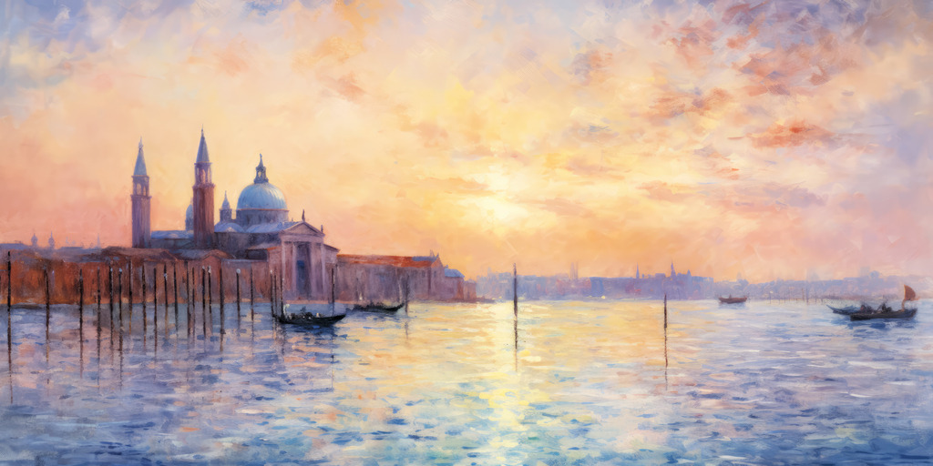 2307175 - Venedig im Sonnenlicht | Ein sehr atmophärisches Bild, das an die impressionistischen Gemälde von Claude Monet erinnert.