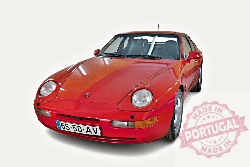 Red Porsche 968 classic sports car on white background | Porsche 968 coupe representing automotive design, luxury, and German engineering on seamless background - Realisiert mit Pictrs.com