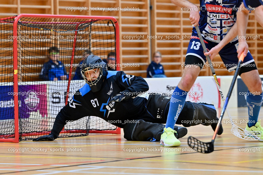 VSV Unihockye vs. KAC Floorball | #87 Timmo Taurer VSV Unihockey, VSV Unihockye vs. KAC Floorball, VSV Unihockye vs. KAC Floorball am 13.04.2025 in Villach (Ballspielhalle St. Martin), Austria, (Photo by Bernd Stefan)