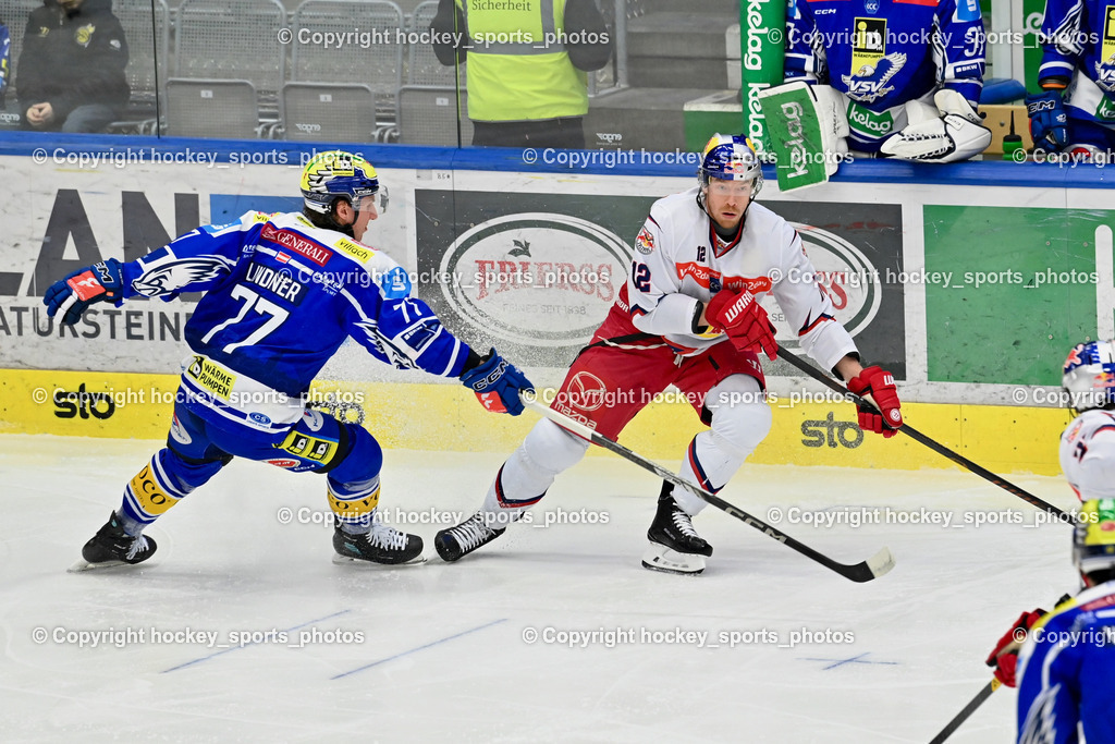 EC IDM Wärmepumpen VSV vs. EC Red Bull VSV | #77 Philipp Lindner EC VSV, #12 Brett Budgell EC VSV, EC IDM Wärmepumpen VSV vs. EC Red Bull VSV, EC IDM Wärmepumpen VSV vs. EC Red Bull Salzburg am 16.01.2026 in Villach (Stadthalle Villach), Austria, (Photo by Bernd Stefan)