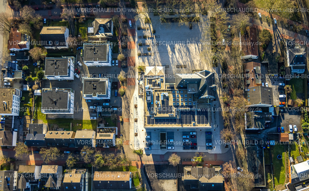 Holzwickede240100607 | Luftbild, historisches Rathaus mit Erweiterungsneubau, Holzwickede, Ruhrgebiet, Nordrhein-Westfalen, Deutschland