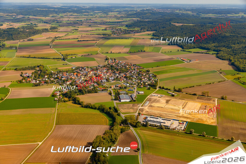 Luftaufnahme der Stadt Wettringen - Die Luftaufnahme wurde 2025 vom UL-Flugzeug heraus erstellt ( keine Drohne ) - Hochauflösende Luftaufnahme - für professionelle Ausdrucke geeignet. Die Geschenkidee !Mit Lizenz und Bildrechte bestellbar