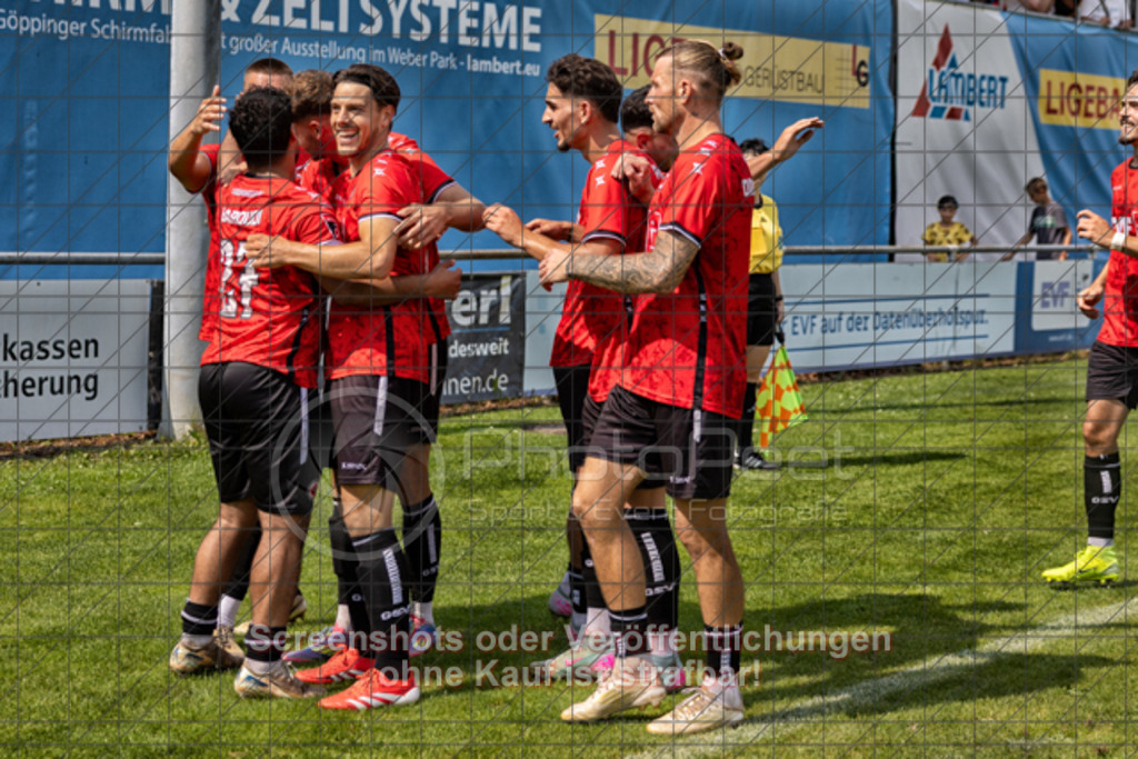20250816_151327_0586-Bearbeitet | #,1.Göppinger SV (rot) vs. FSV 08 Bietigheim-Bissingen (blau), Fußball, Oberliga BW, wfv, 03. Spieltag, Saison 2025/2026, Rasensportplatz Stadion SV Göppingen, Hohenstaufenstr. 116, 73033 Göppingen, 16.08.2025 - 14:00 Uhr,Foto: PhotoPeet-Sportfotografie/Peter Harich